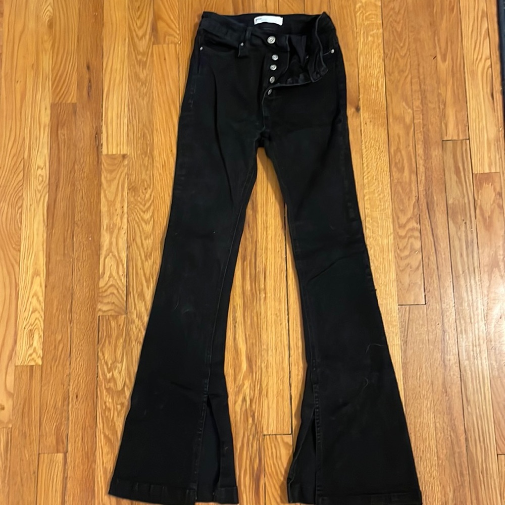 Zara slit flare jeans